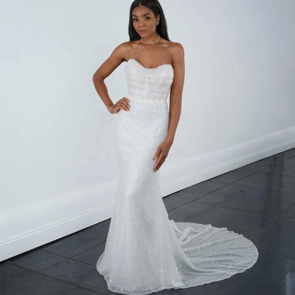 NWT Martina Liana 1678 Beaded Strapless Dress Size 14